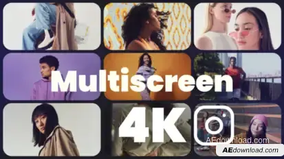 Multiframe Opener Video Displays template preview