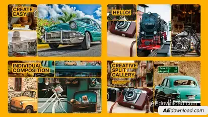 Multiframe Slideshow Video Displays template preview