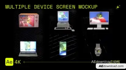 Multiple Device Screen Mockup broadcast-packages template preview