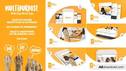 Multipurpose Web App Mock App Product Promo template preview