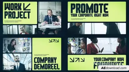MultiScreen Company Promo Video Displays template preview