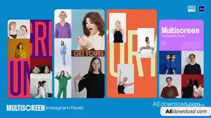 Multiscreen Instagram Reels Elements template preview