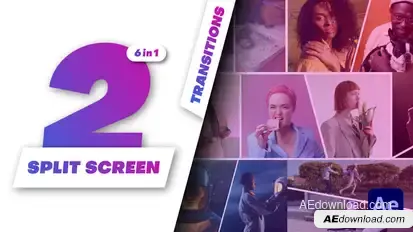Multiscreen Transitions - 2 Split Screen Elements template preview