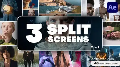 Multiscreen Transitions - 3 Split Screen Elements template preview