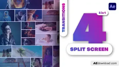 Multiscreen Transitions | Split Screen Elements template preview