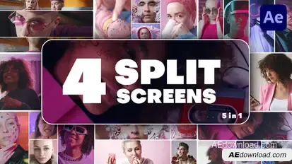 Multiscreen Transitions - 4 Split Screen Elements template preview
