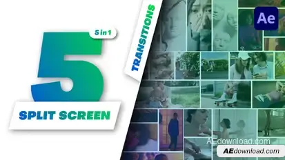 Multiscreen Transitions - 5 Split Screen Elements template preview