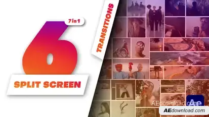 Multiscreen Transitions - 6 Split Screen Elements template preview