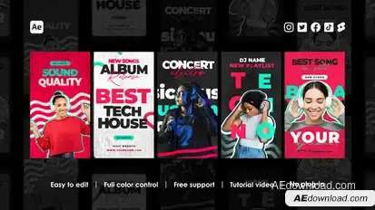Music Club Instagram Reels Product Promo template preview