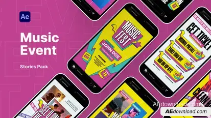 Music Event Stories Pack Video Display After Effect Template Product Promo template preview