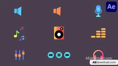 Music Icons for After Effects Elements template preview