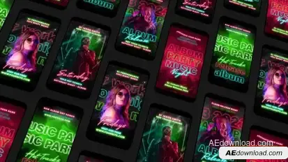 Music Party Instagram Reels Openers template preview