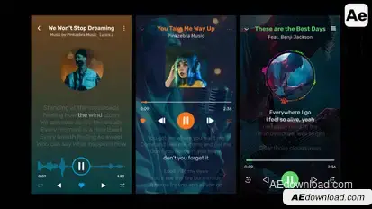 Music Players with Lyric and Visualizer Elements template preview