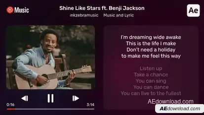 Music Players with Lyric and Visualizer Elements template preview