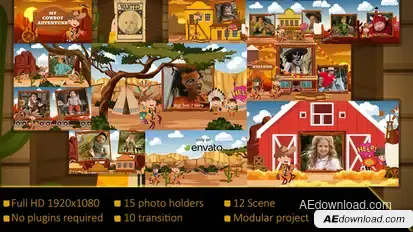 My Cowboy Adventure Video Displays template preview