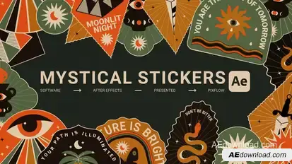 Mystical Stickers For After Effects Elements template preview