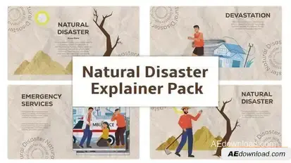 Videohive Natural Disaster Explainer Animation Scene Pack Elements template preview