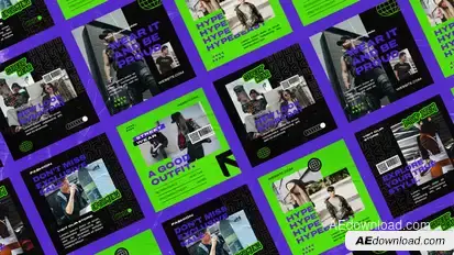 Necron Hypebeast Instagram Posts Product Promo template preview