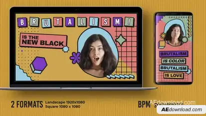 Neo Brutalism Display Video Displays template preview