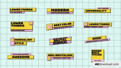 Neo Brutalism Titles Elements template preview