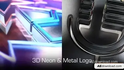 Neon And Metal Logo Intro Logo Stings template preview