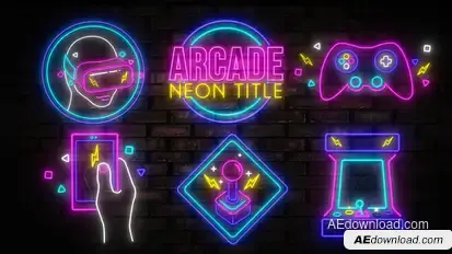 Neon Arcade Titles Titles template preview