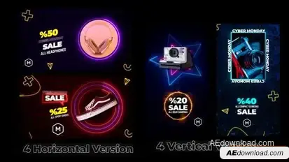 Neon Big Sale Scenes Openers template preview
