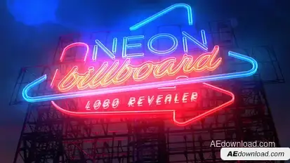 Neon Billboard Logo Revealer Logo Stings template preview