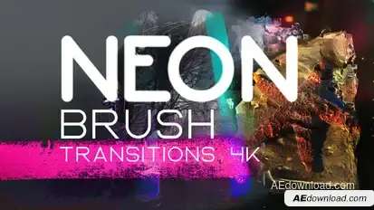 Neon Brush Transitions 4K Elements template preview