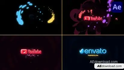 Neon Drops Logo for After Effects Logo Stings template preview