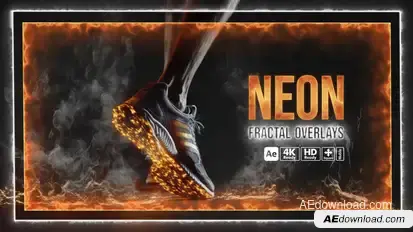 Neon Fractal Overlays Elements template preview