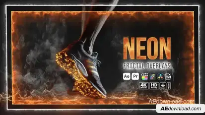 Neon Fractal Overlays Elements template preview