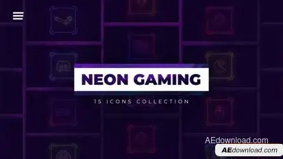 Neon Gaming Icons Logo Stings template preview