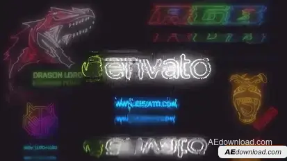 Neon Glitch Logo Logo Stings template preview