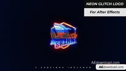Neon Glitch Logo Logo Stings template preview