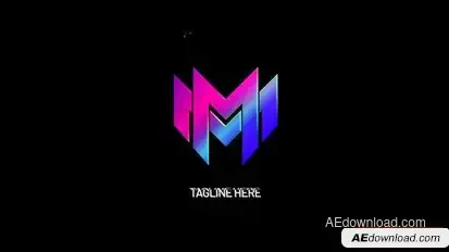Neon Glitch Logo Reveal Logo Stings template preview