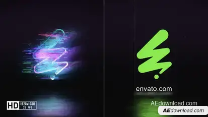 Neon Glitch Logo Reveal Logo Stings template preview