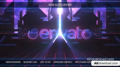 Neon Glitch Opener Openers template preview