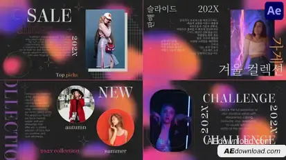 Neon Gradient Sale Slides for After Effects Openers template preview