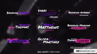 Neon Graffiti Lower Thirds / AE Elements template preview