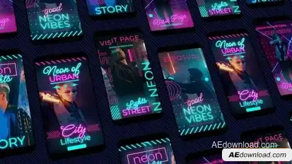 Neon Instagram Reels Openers template preview