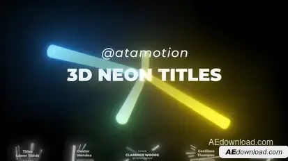 Neon Light Titles 5 Titles template preview
