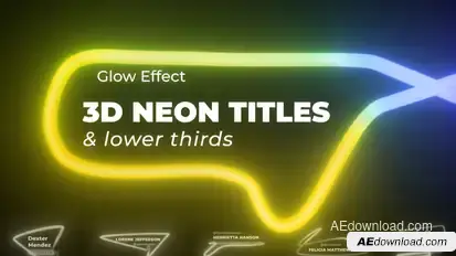 Neon Light Titles 6 Titles template preview