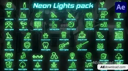 Neon Lights Big Pack for After Effects Elements template preview
