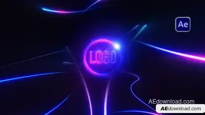 Neon Lines Logo Reveal Logo Stings template preview