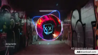 Neon Lines Visualizer Elements template preview