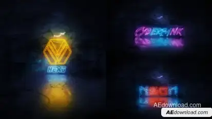 Neon Logo Reveal Logo Stings template preview