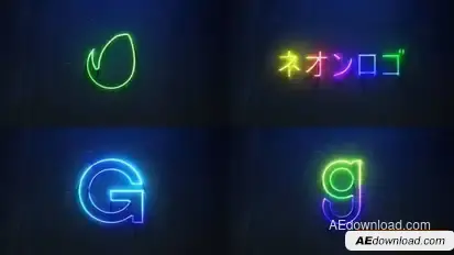 Neon Logo Reveal Logo Stings template preview