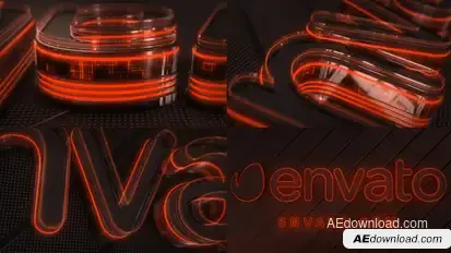 Neon Techno Logo Logo Stings template preview