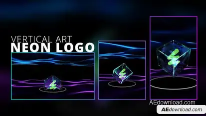 Neon Logo Vertical Art Logo Stings template preview